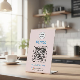 Venmo QR-codebetaling | Scan om het bedrijfslogo t Reclamebord Met Voetstuk