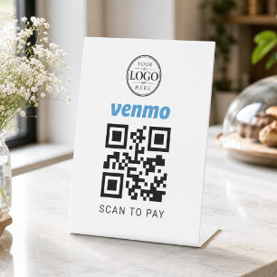Venmo Scan om te betalen Tafelblad Display Reclamebord Met Voetstuk