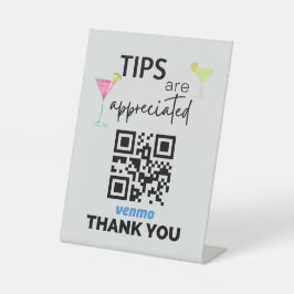 Venmo Sign for Bartenders Reclamebord Met Voetstuk