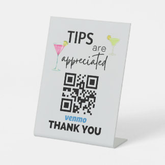 Venmo Sign for Bartenders Reclamebord Met Voetstuk