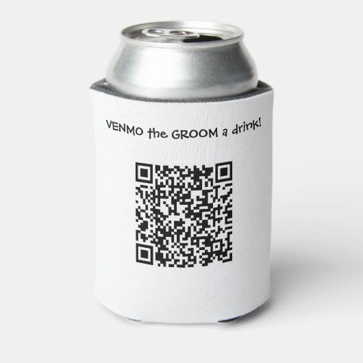 Venmo the GROOM A Drink Custom QR Code Blikjeskoeler (Blikje Achterkant)