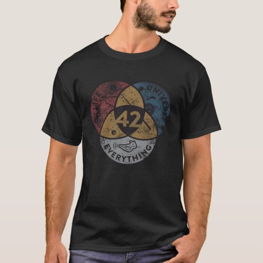 Venn Diagram 42 Life The Universe And Everything 8 T-shirt (Voorkant)