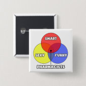 Venn-diagram ... apothekers vierkante button 5,1 cm (Voorkant /achterkant)