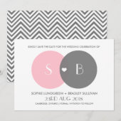 Venn-diagram Bewaar de datum-aankondiging Save The Date (Voorkant / Achterkant)