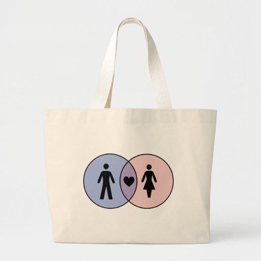 Venn Diagram Boy + Girl Grote Tote Bag (Voorkant)