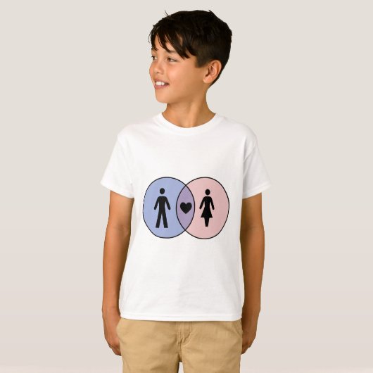 Venn Diagram Boy + Girl T-shirt (Voorkant volledig)