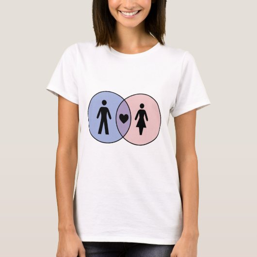 Venn Diagram Boy + Girl T-shirt (Voorkant)