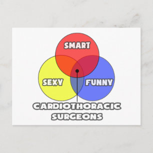 Venn-diagram .. Cardiothoracale chirurgen Briefkaart