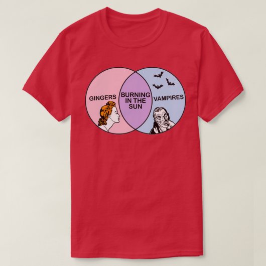 Venn Diagram GingersVampires T-shirt (Design voorkant)
