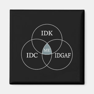 Venn Diagram IDGAF Grappige meme Wetenschap SCIFI Magneet
