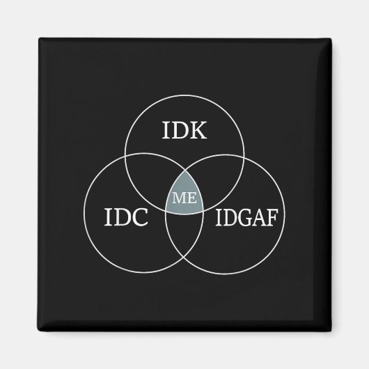 Venn Diagram IDGAF Grappige meme Wetenschap SCIFI Magneet (Voorkant)