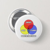 Venn-diagram ... Obstetriciens Ronde Button 5,7 Cm (Voorkant /achterkant)