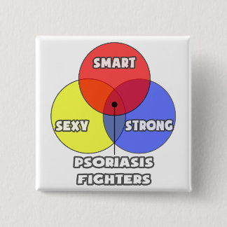 Venn-diagram .. Psoriasisbestrijders Vierkante Button 5,1 Cm