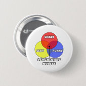 Venn-diagram ... Psychiatrische verplegers Ronde Button 5,7 Cm (Voorkant /achterkant)