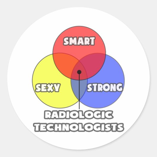 Venn-diagram ... Radiologische Technologie Ronde Sticker (Voorkant)