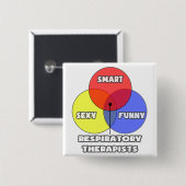 Venn Diagram ... Respiratory Therapists Vierkante Button 5,1 Cm (Voorkant /achterkant)