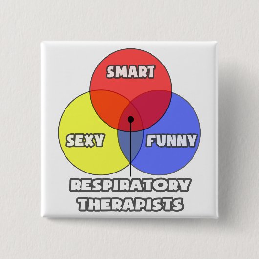 Venn Diagram ... Respiratory Therapists Vierkante Button 5,1 Cm (Voorkant)