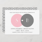 Venn Diagram Save the Date Aankondiging (Voorkant / Achterkant)