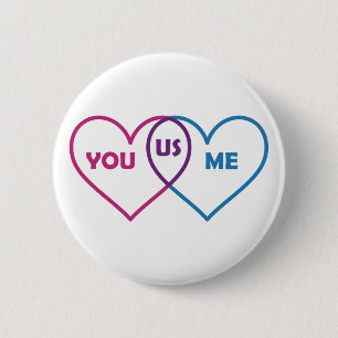 Venn Diagram Valentijn - U kunt het gebruiken Ronde Button 5,7 Cm