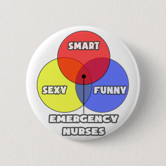Venn-diagram .. Verpleegkundigen in noodgevallen Ronde Button 5,7 Cm