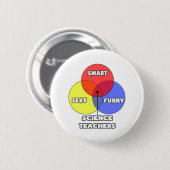 Venn-diagram ... Wetenschapsleraren Ronde Button 5,7 Cm (Voorkant /achterkant)