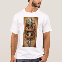 Venom & Steel Snake and Dagger Waterverf T-shirt