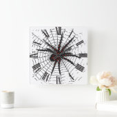 Venomous Black Spider Scary Insect Art Vierkante Klok (Huis)