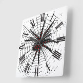 Venomous Black Spider Scary Insect Art Vierkante Klok (Hoek)