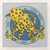 Venomous Deadly Blue Ringed Octopus Character Glazen Onderzetter (Voorkant)