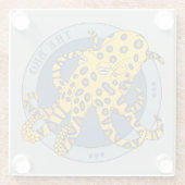 Venomous Deadly Blue Ringed Octopus Character Glazen Onderzetter (Achterkant)