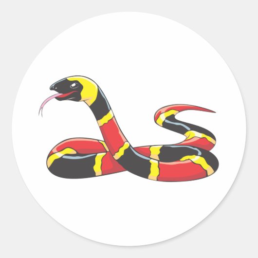 Venomous Eastern Coral Snake Ronde Sticker (Voorkant)