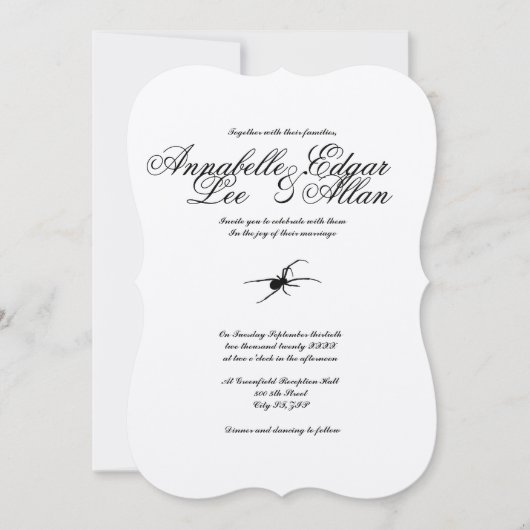 Venomous - Eenvoudig legant gothic Wedding Invitat Kaart (Voorkant)