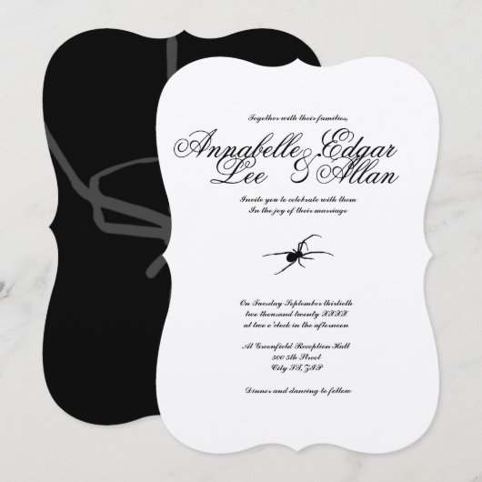 Venomous - Eenvoudig legant gothic Wedding Invitat Kaart (Voorkant / Achterkant)