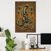 Venomous Multi-Headed Serpent Creature Poster (Thuiskantoor)
