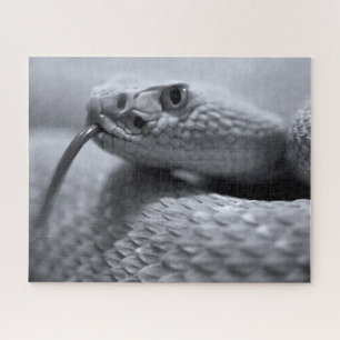 Venomous Rattlesnake in Monochrome, Jigzaag Puzzle Legpuzzel