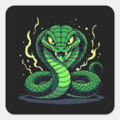 Venomous Snake – Danger and Precision Vierkante Sticker (Voorkant)