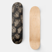 Venomous snake heads in gold & black dark persoonlijk skateboard (Voorkant)
