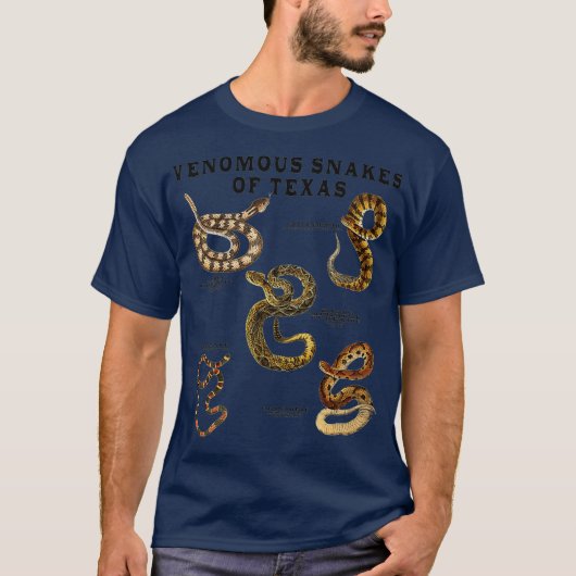 Venomous Snakes of Texas Rattlesnake Copperhead T-shirt (Voorkant)