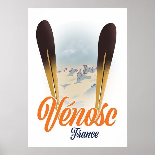 Vénosc, France Ski poster (Voorkant)