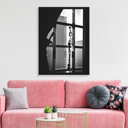Venster Art. Canvas Afdruk (Insitu (Woonkamer))