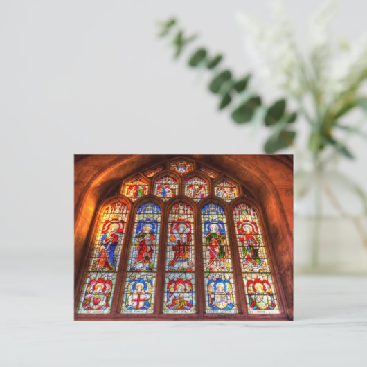Venster Bath Abbey Glas in lood Briefkaart (Staand voorkant)