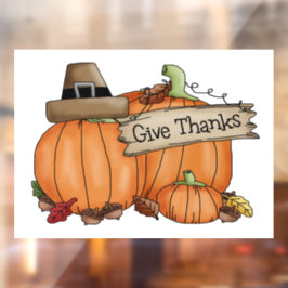 Venster Bedankt Thanksgiving toedienen Raamsticker