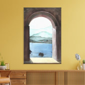 Venster bij Kreta Canvas Afdruk (Insitu (Woonkamer))