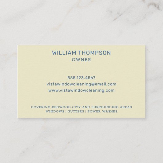 Venster  blauw en rood Visitekaartje reinigen (Achterkant)