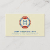 Venster  blauw en rood Visitekaartje reinigen (Voorkant)