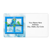 Venster Blauwe vogellabels Etiket (Voorkant)