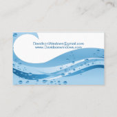 Venster Blauwe watergolf reinigen Visitekaartje (Achterkant)