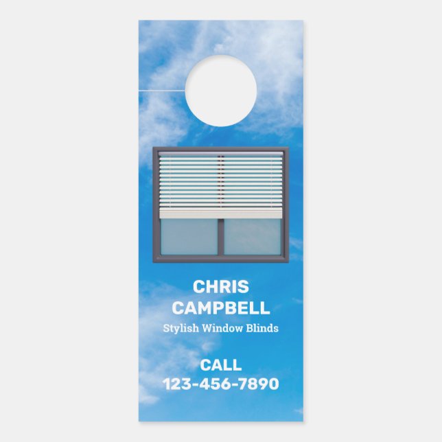 Venster Blinds Aangepaste QR Deurhanger (Voorkant)