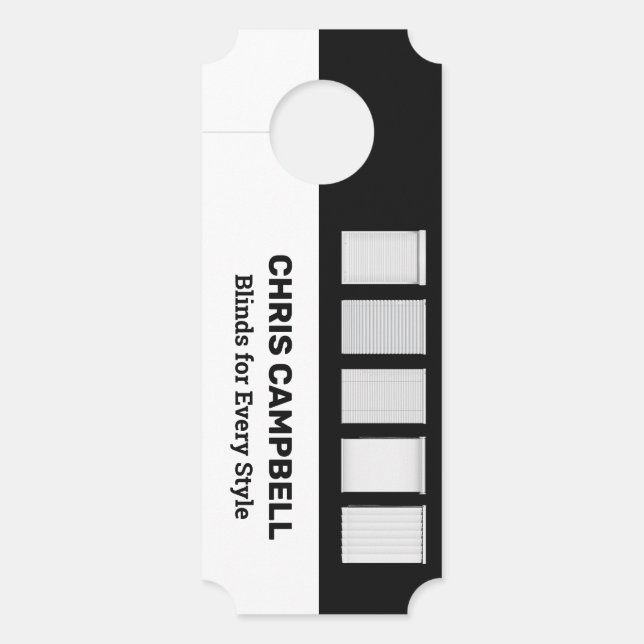 Venster Blinds Aangepaste QR Deurhanger (Voorkant)