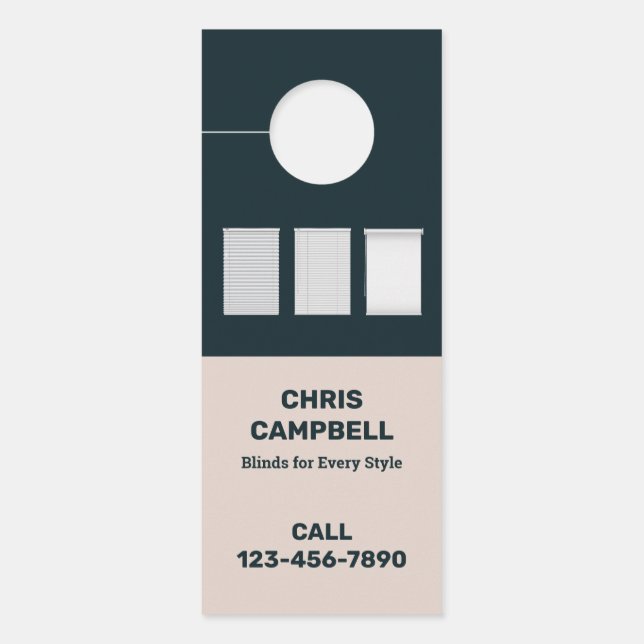 Venster Blinds Aangepaste QR Deurhanger (Voorkant)